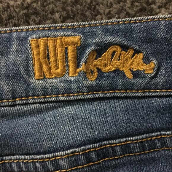 KUT FROM THE KLOTH Jeans Size 4 Dark Wash Destructed Knee Skinny Jeans - Picture 5 of 7